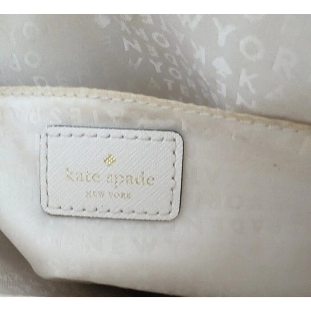 Kate Spade Newman Drive Mini Carli Cement Cream White Floral Cut Crossbody Bag - Picture 7 of 15